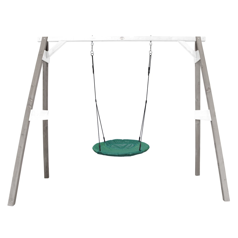 Axi Schaukel aus FSC Holz - Nestschaukel mit Gestell 100 cm, grau/grün style modern - Holz