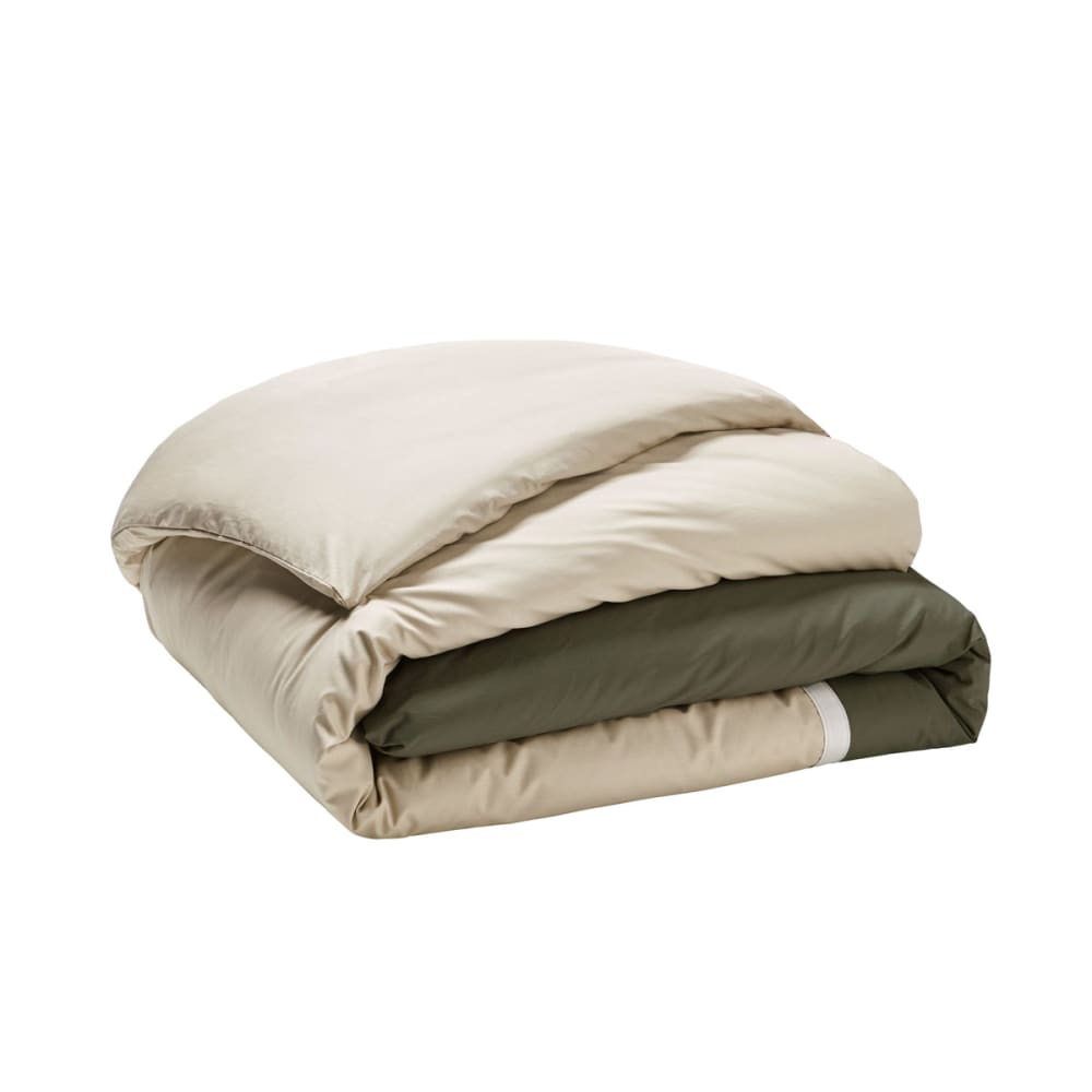 Housse de couette unie en percale de coton kaki 140x200 - Maisons du Monde