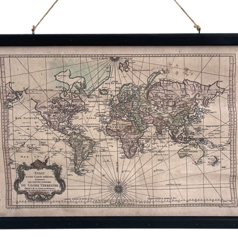 Toile déco globe terrestre à suspendre 60x43cm - Maisons du Monde