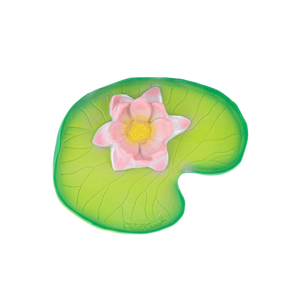 Oli&Carol Anneau de dentition nénuphar Lily pour bébé Vert Caoutchouc - 7x10x4cm