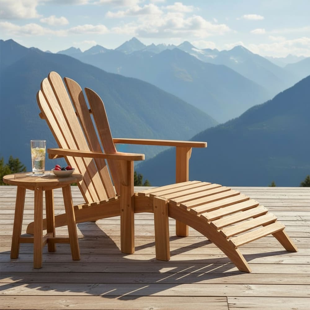 TECK Attitude Chaise longue en teck massif Marron Bois