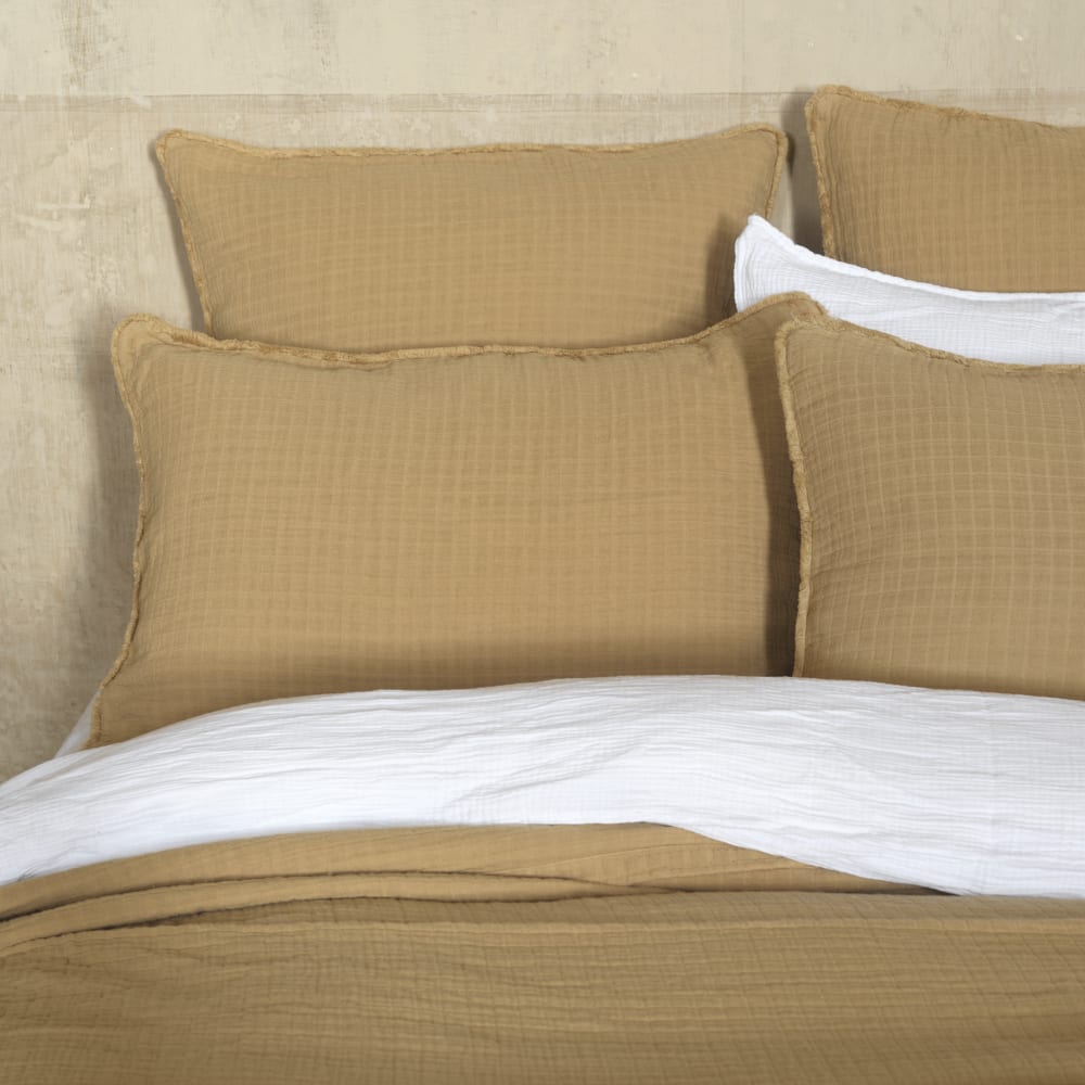 Federa in garza di cotone color cammello 50X70 CM - Maison