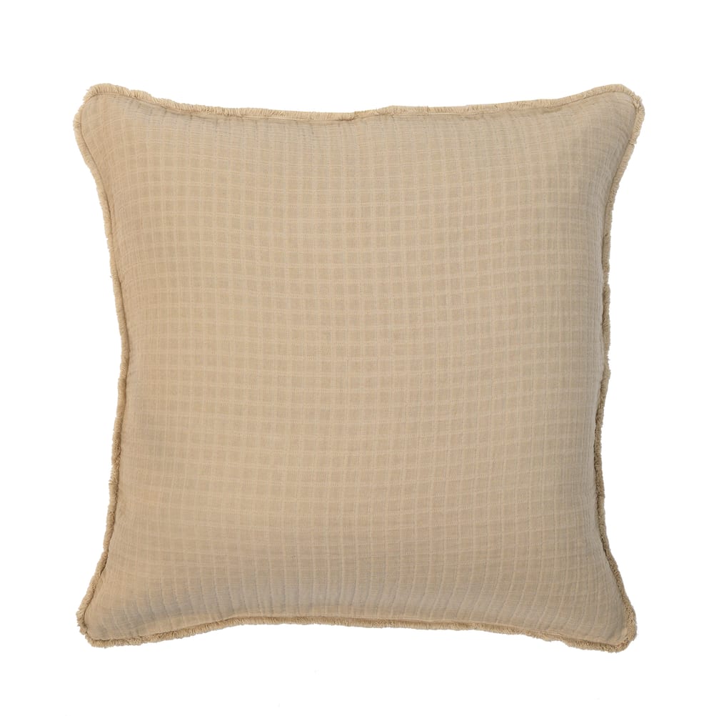 Funda de cojín gasa de algodón color arcilla 65 X 65 cm