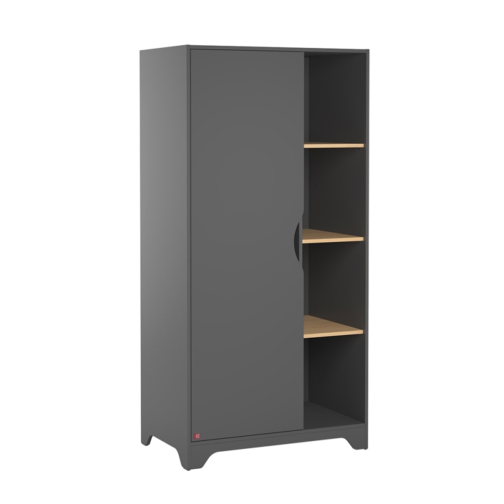 Armoire 1 porte leaf panneaux mélaminés gris (Vox) - Image 1
