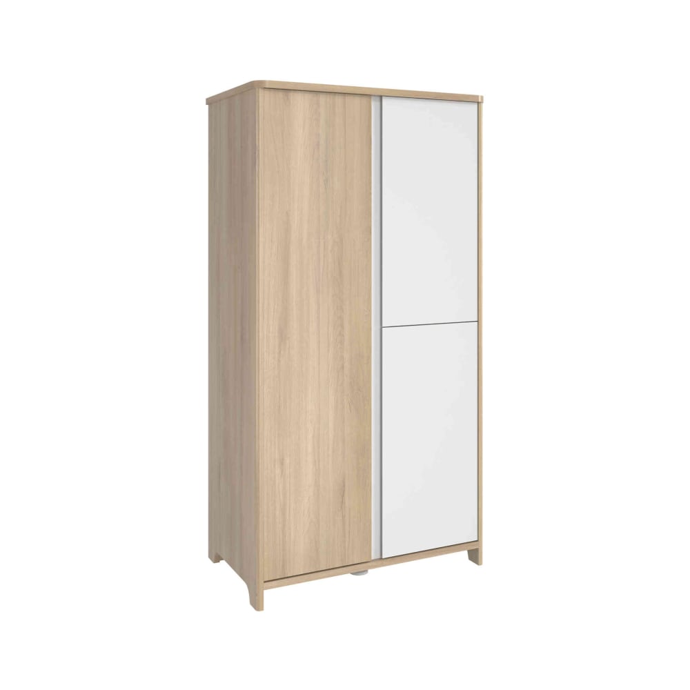Armoire enfant 3 portes effet bois chêne bocage rangement optimisé