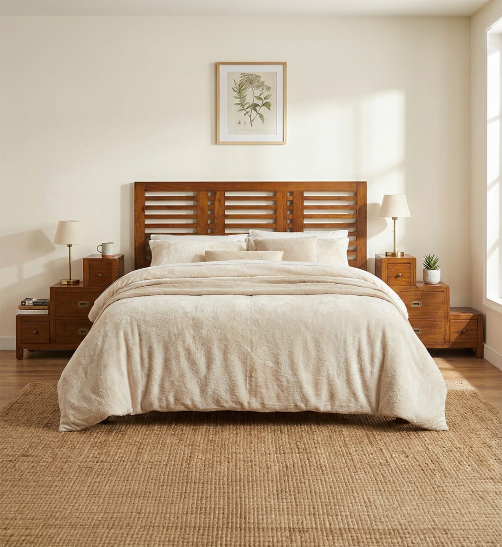 Table de chevet escalier en bois marron L 70 cm