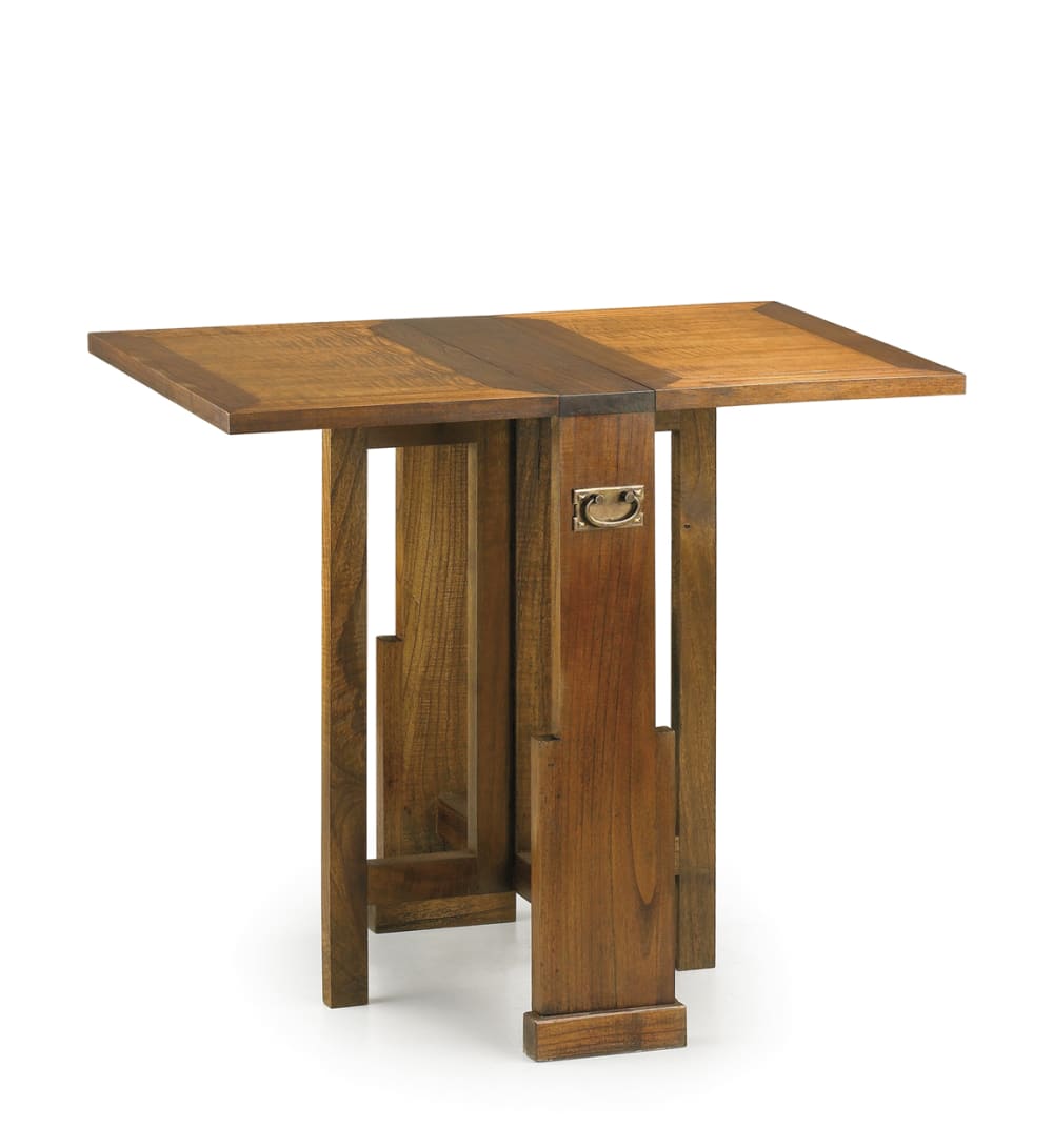 Klappbarer Beistelltisch 2/3 Personen aus Holz, L 90 cm, braun -