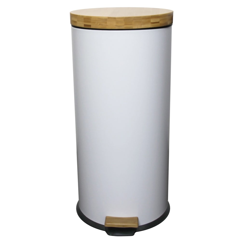 Poubelle de cuisine à pédale acier blanc 30l Poubelle de cuisine à pédale acier blanc 30l