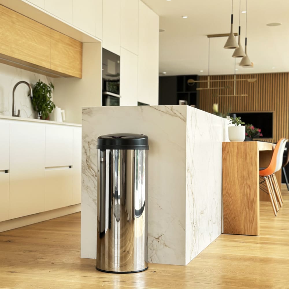 Kitchen Move Automatischer Küchenmülleimer Silberfarben 50l style modern Silber Stahl