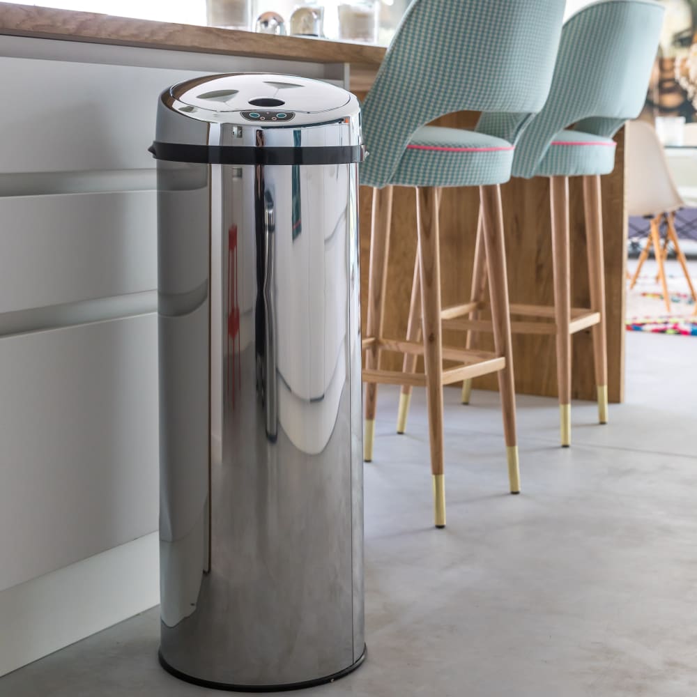 Pattumiera da cucina automatica argento 50l - Modello Contemporaneo - Argentato - Acciaio