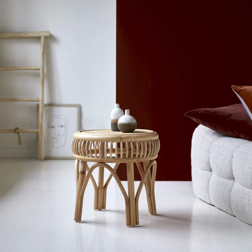 Tikamoon Nachttisch aus Rattan style exotic Beige Rattan