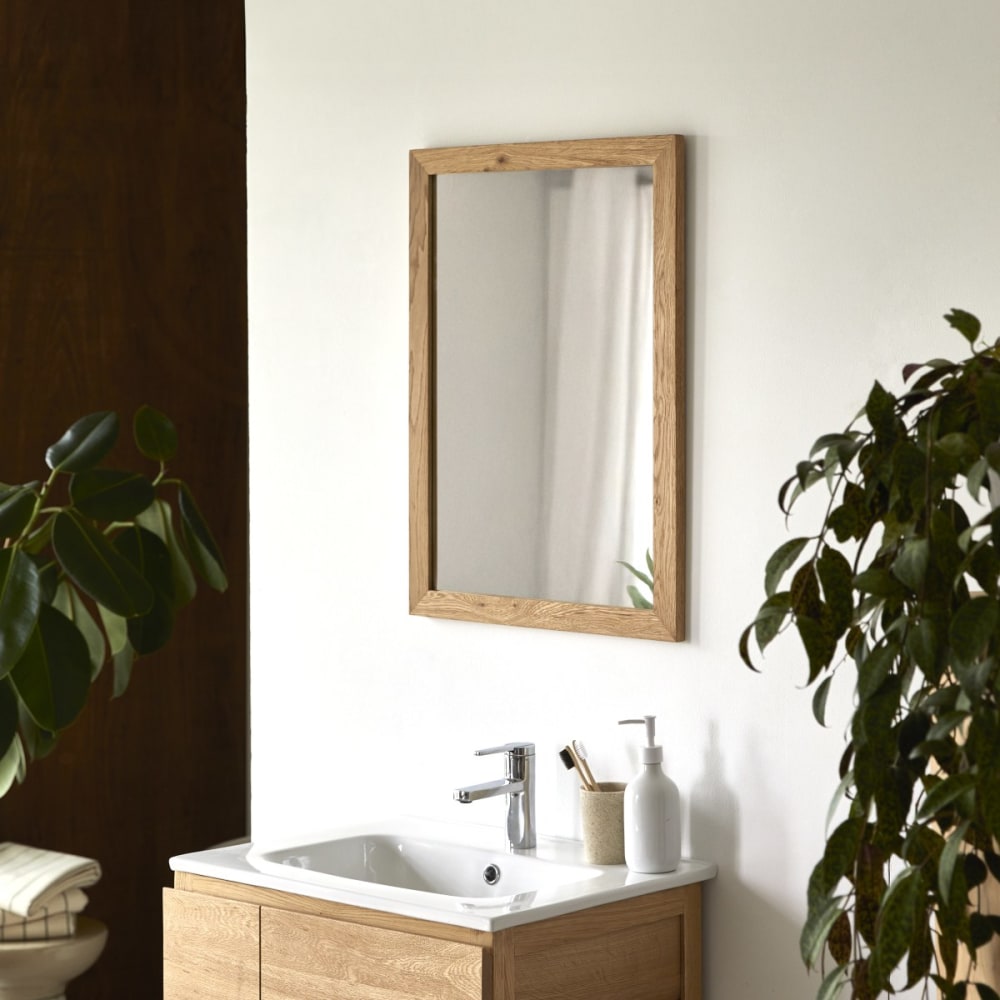 Spiegel aus massivem Eichenholz 70x50 cm - Maisons Du Monde