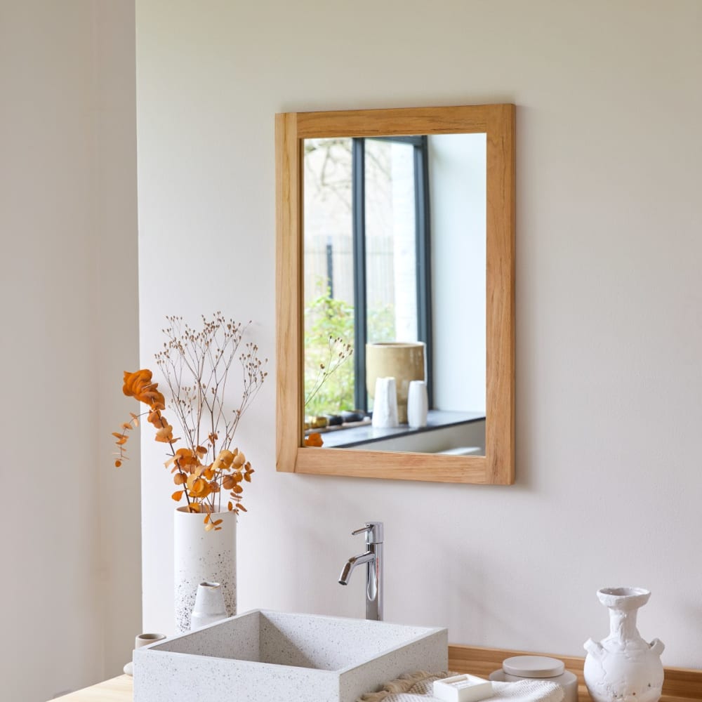 Spiegel aus massivem Teak 70x50 cm - Maisons Du Monde