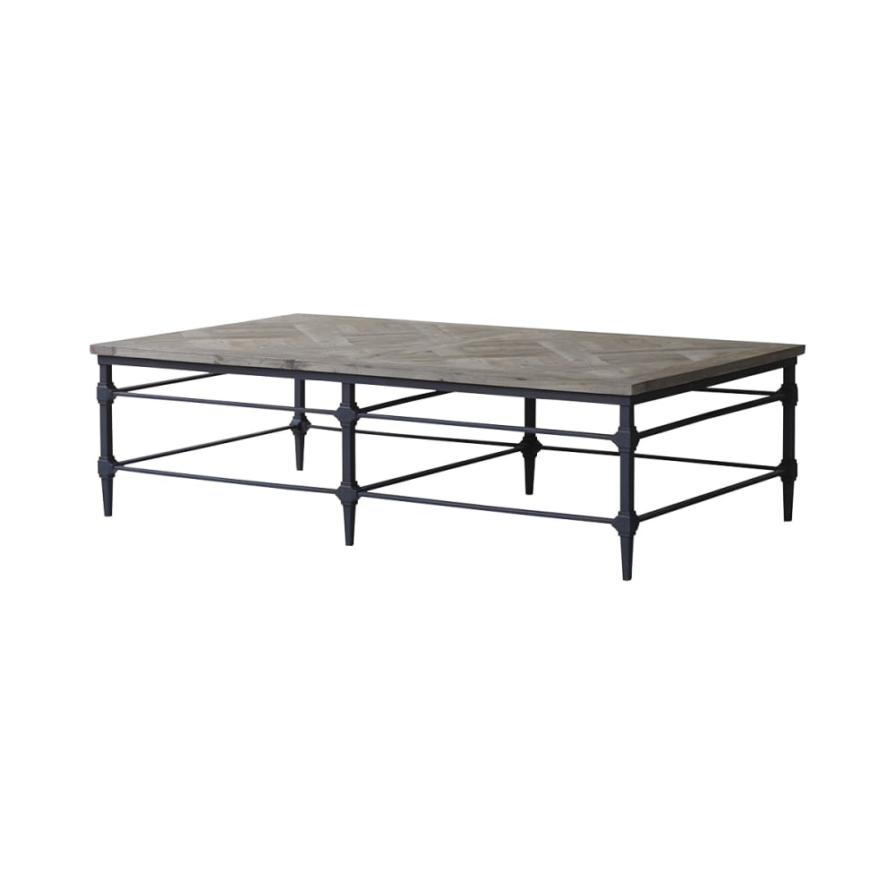 Tikamoon Couchtisch aus massivem Ulmenholz und Metall style modern Braun