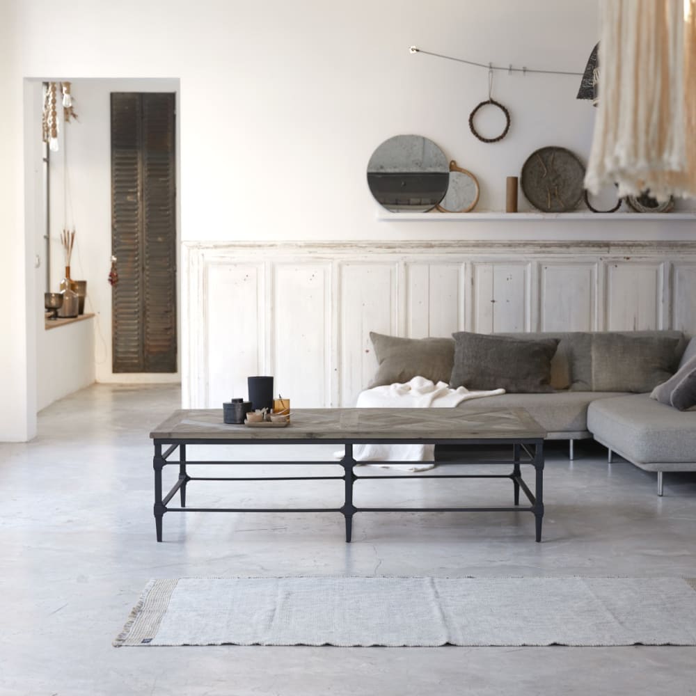 Couchtisch aus massivem Ulmenholz und Metall - Maisons Du Monde
