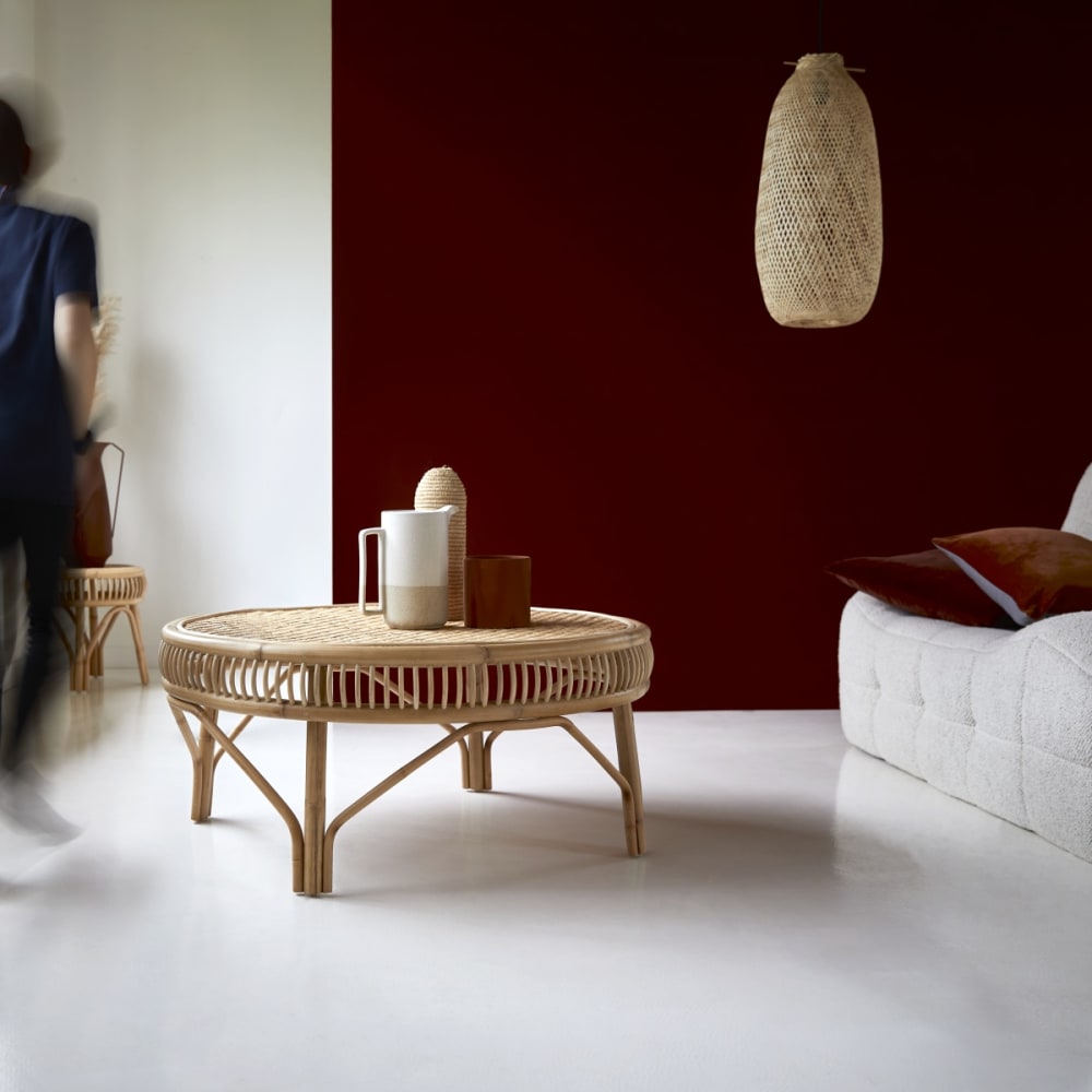 Tikamoon Couchtisch aus Rattan style exotic Beige Rattan