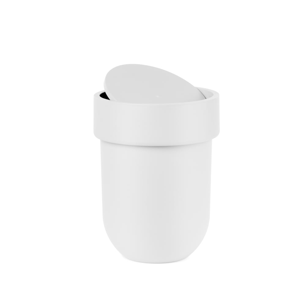 Umbra Poubelle de salle de bain avec couvercle plastique 5.9L blanc style contemporain Argenté Pvc - Poly Chlorure De Vinyle