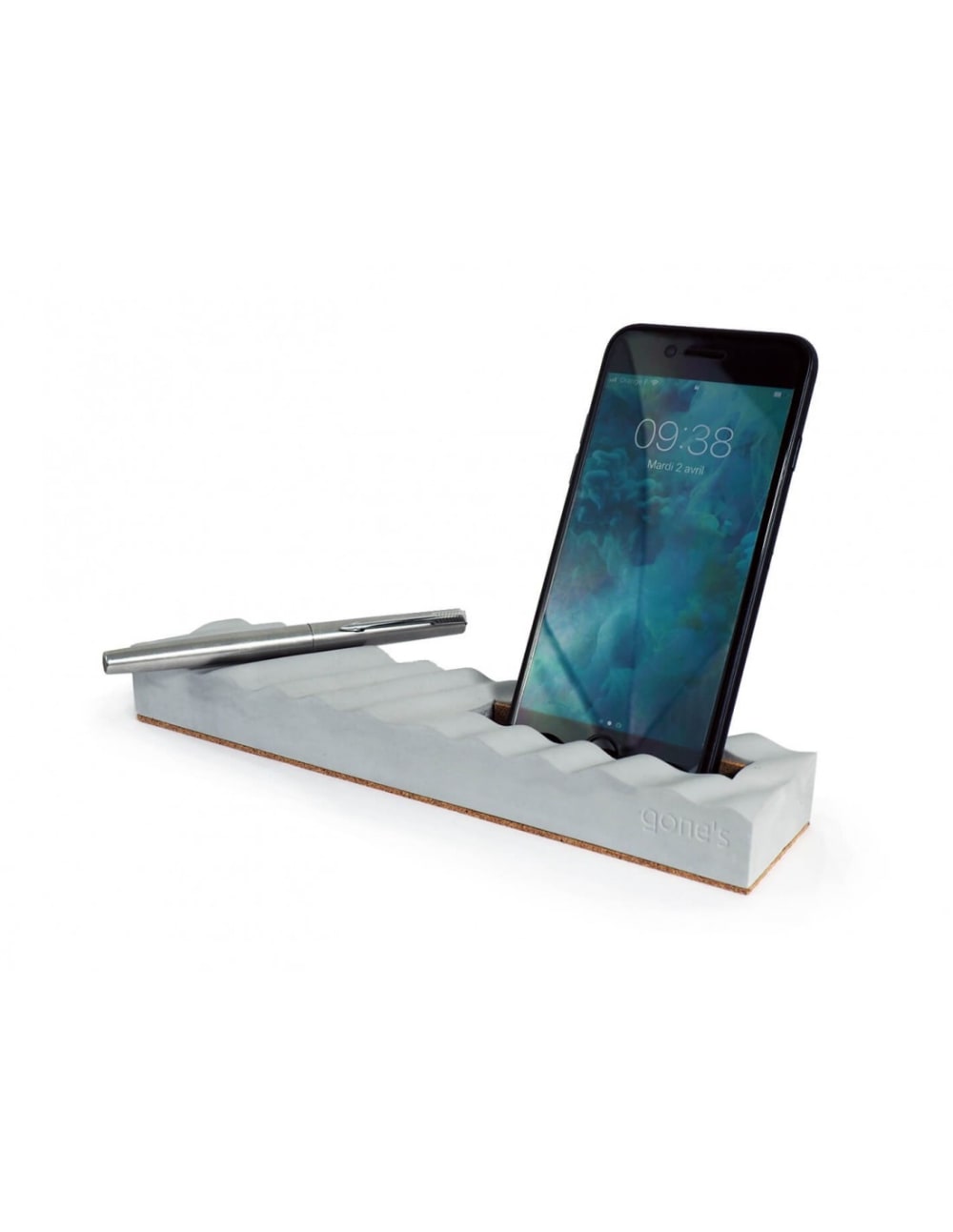Support téléphone et stylos en béton