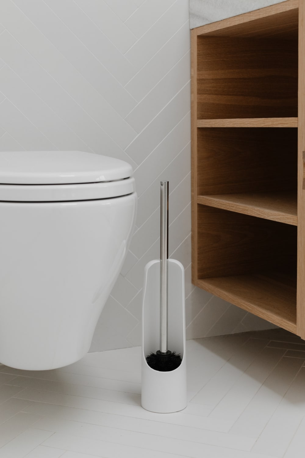 Porte-brosse à toilette, plastique moulé, blanc — vue 4