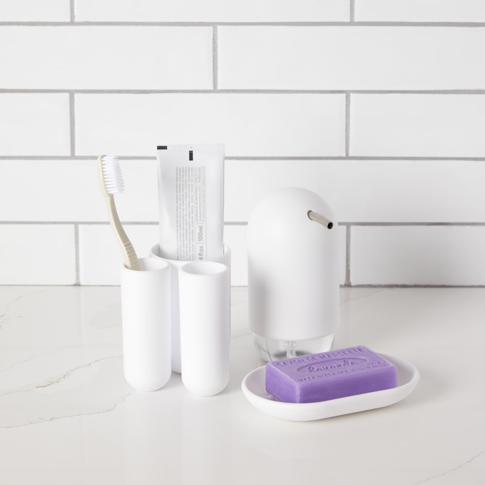Porte-savon en plastique moulé, blanc - Maisons du Monde