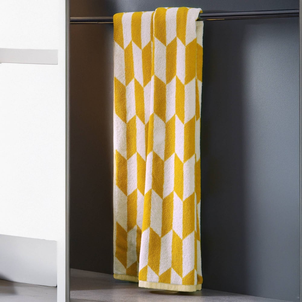 Serviette de toilette en coton 450 g/m² jaune 50x100cm