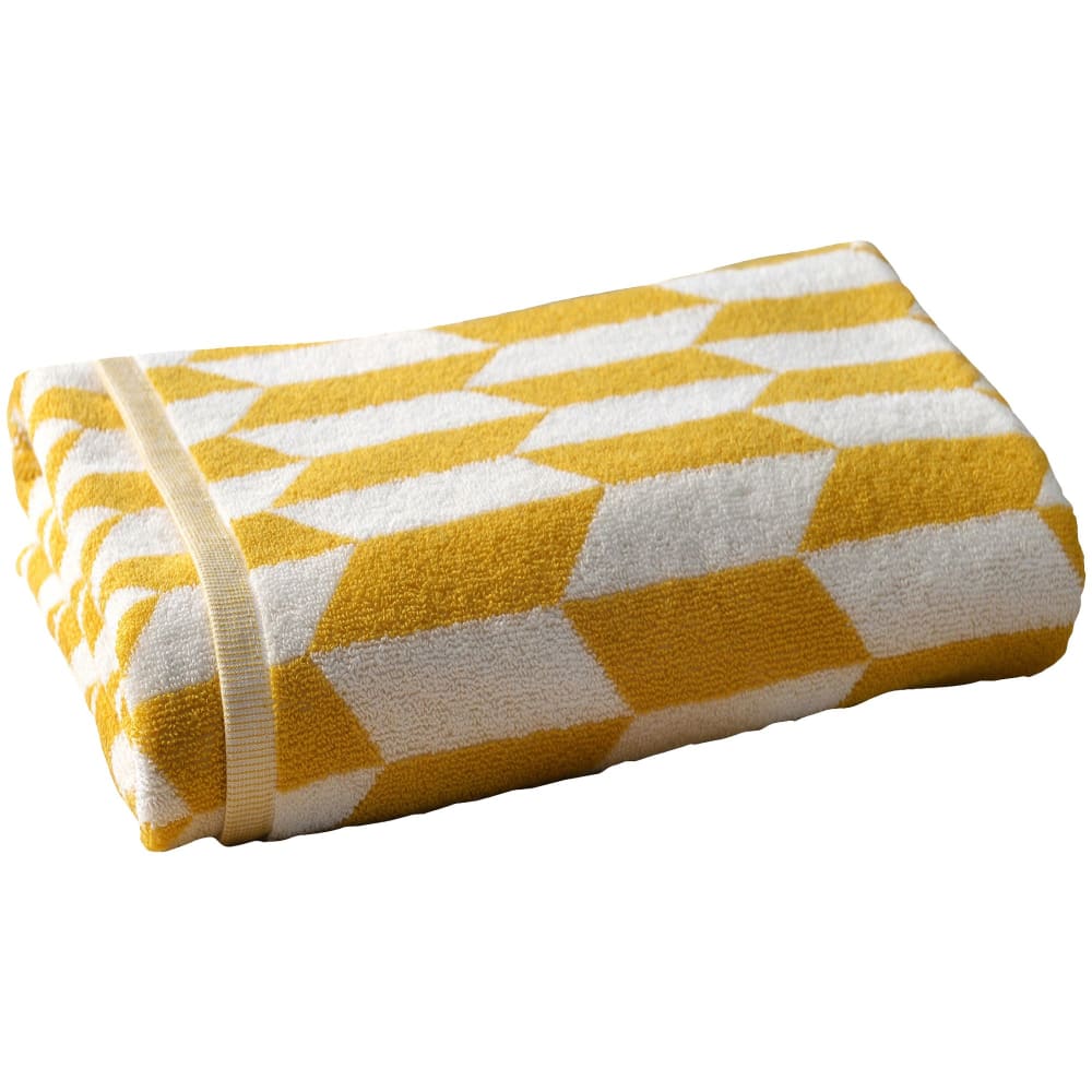 Drap de bain en coton 450 g/m² jaune 70x140cm