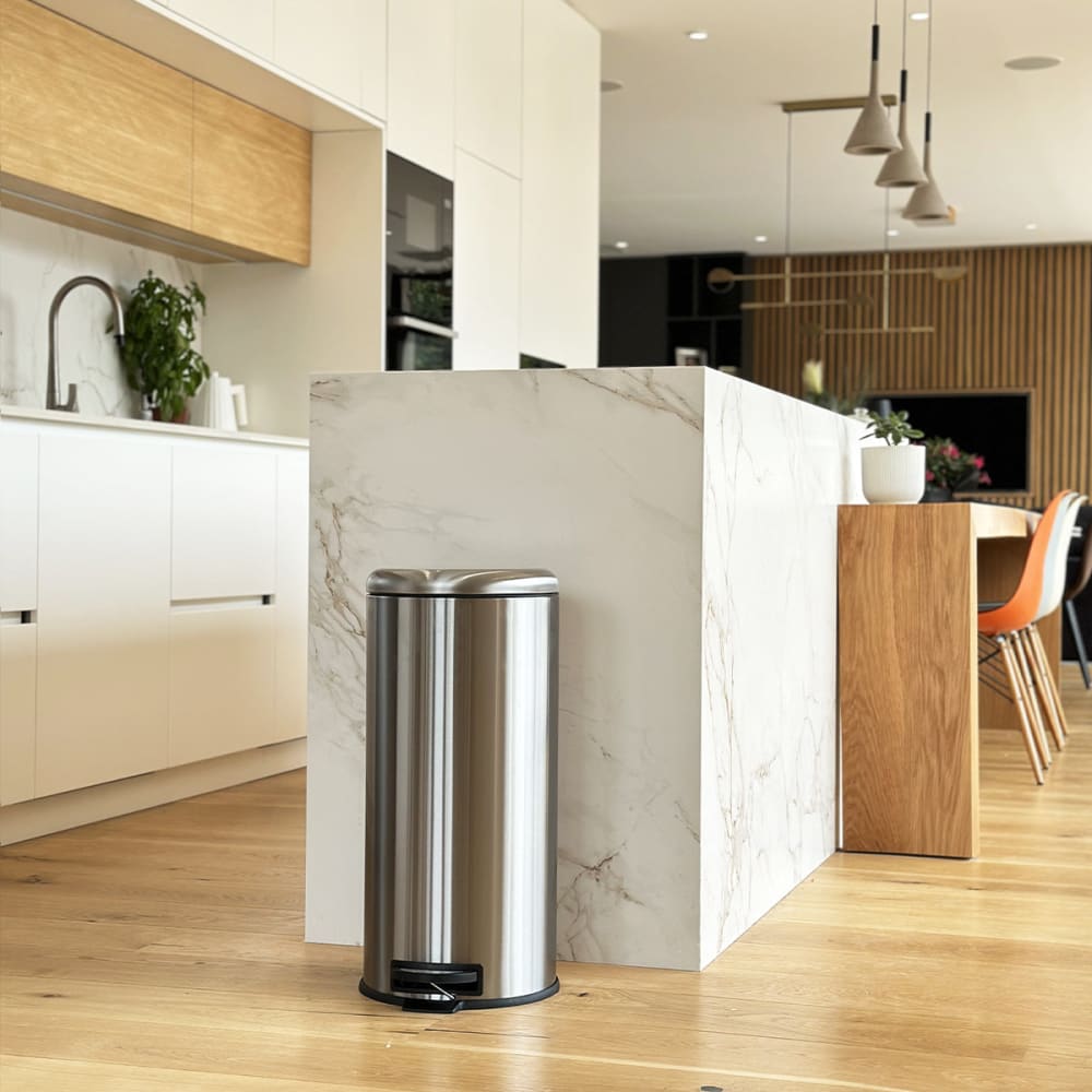 Kitchen Move Küchenmülleimer mit Pedal Silber 30l style modern Silber Stahl