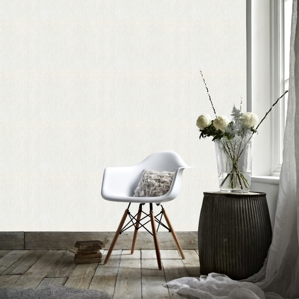 Papier peint intissé à peindre crépi écrasé blanc 1005x52cm — Beyit