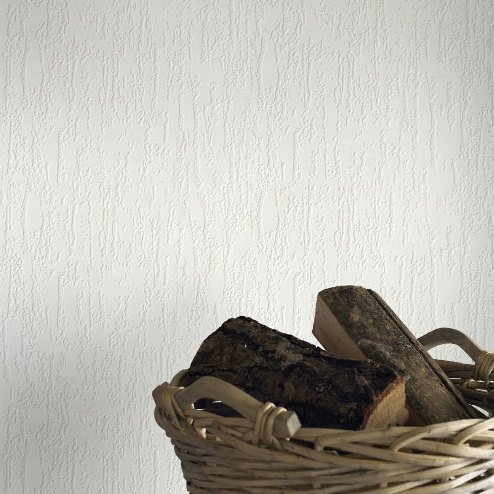 Papier peint intissé à peindre crépi écrasé blanc 1005x52cm — vue 4