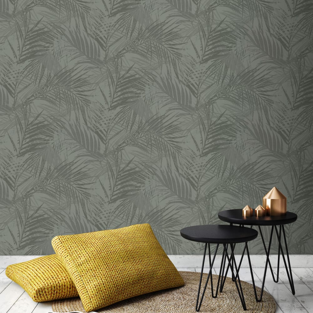 Papier peint intissé feuilles d'été vert 1005x52cm