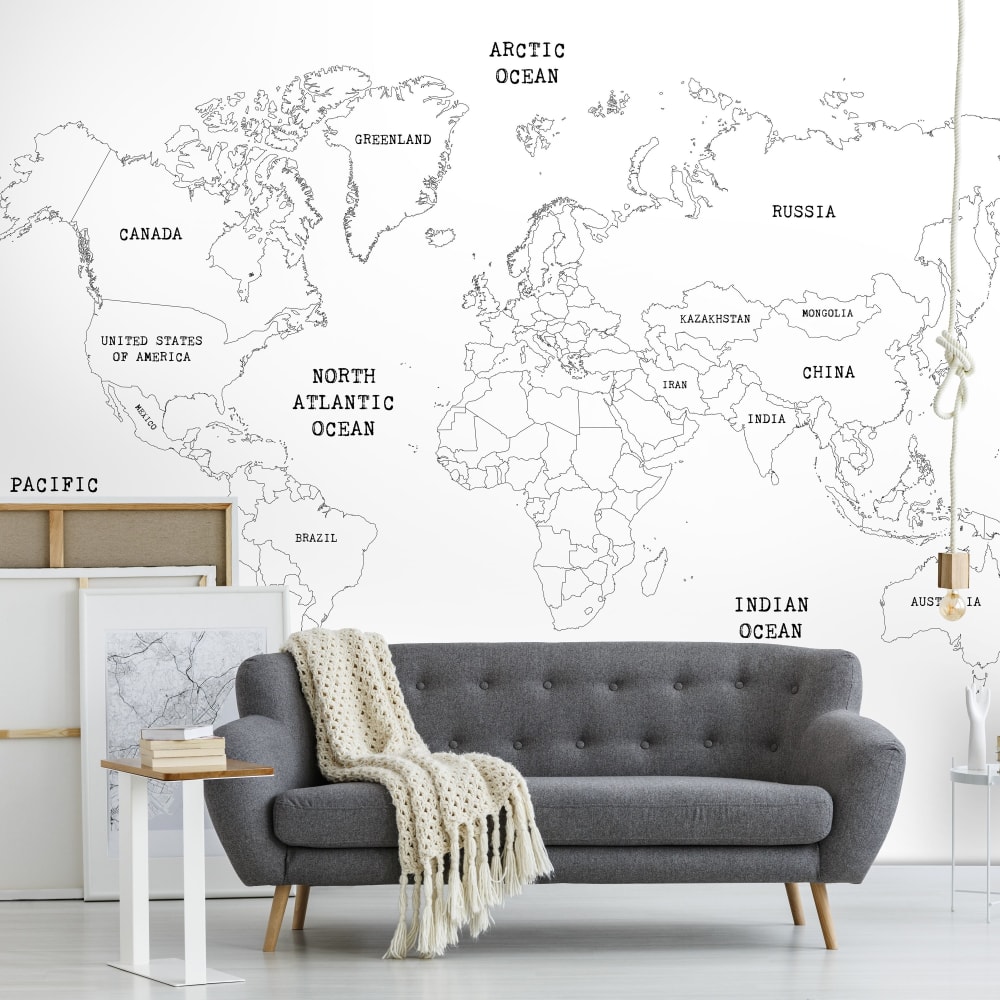 Art for the Home Vliestapete Welt Fototapet 400x280cm style classic chic WEISS VLIES Kinder