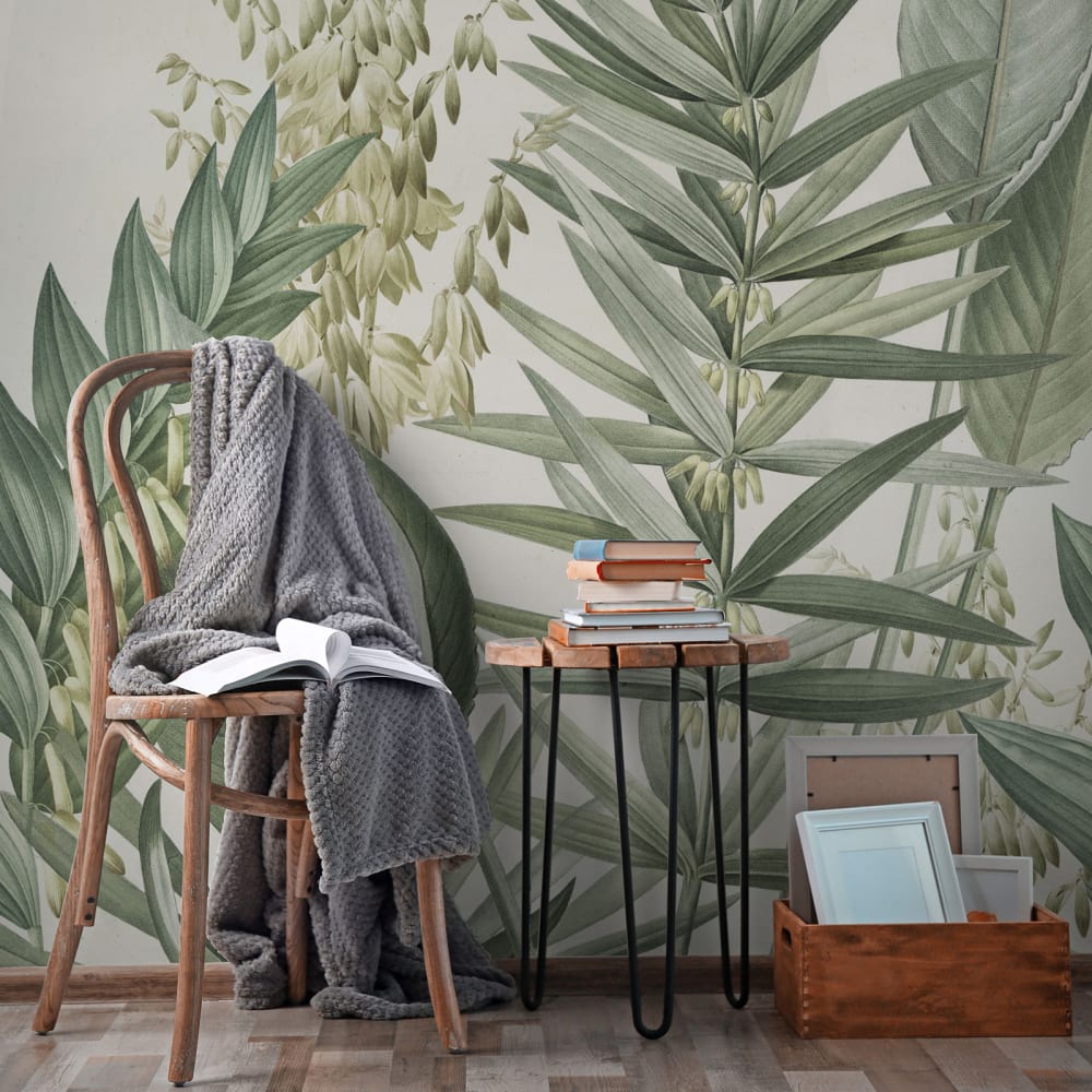 Art for the Home Papier peint panoramique Palmille vert écru 280x200cm style classique chic - Intissé