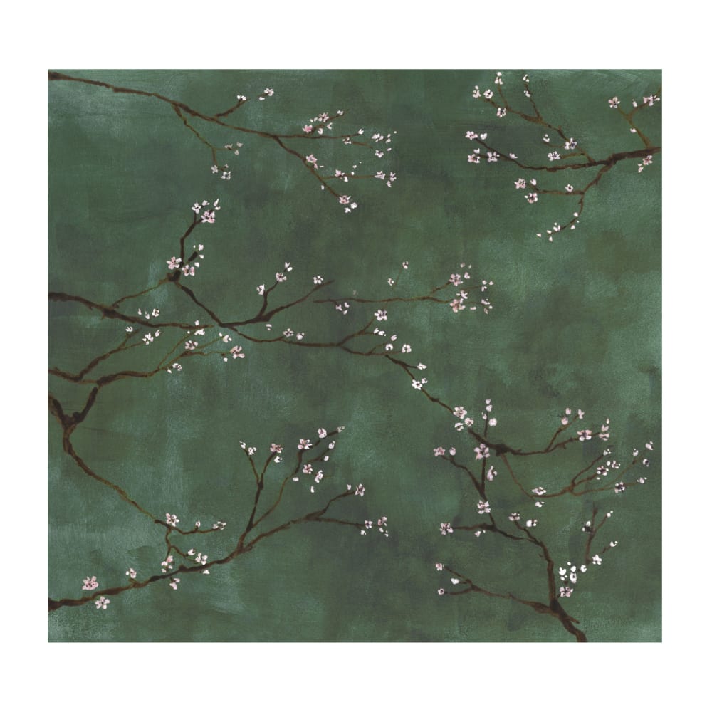 Papier peint panoramique intissé cerisiers Japonais vert 300x280cm — vue 3