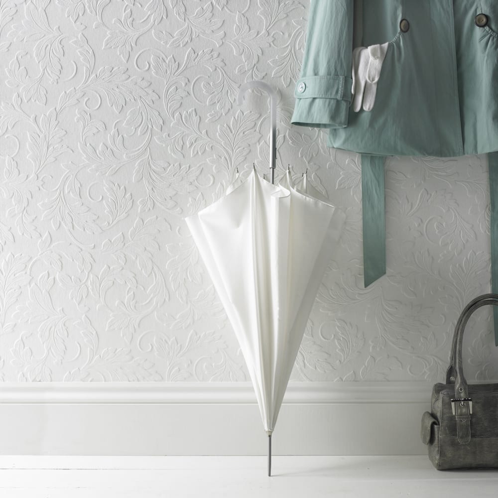 Papier peint support papier vinyle Acanthus blanc 1005x52cm