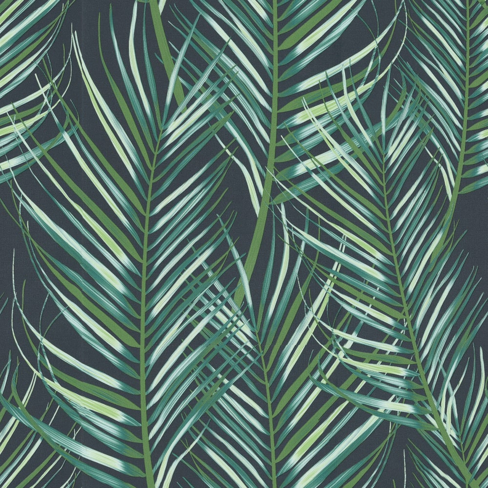 Papier peint intissé entrelac de feuilles de palmier vert 1005x52cm — vue 3