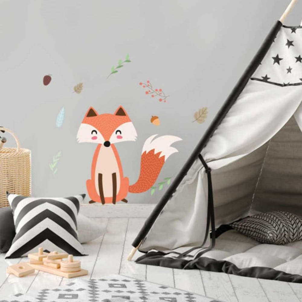 Adhésif décoratif mural renard 47,7x52cm - Maisons du Monde