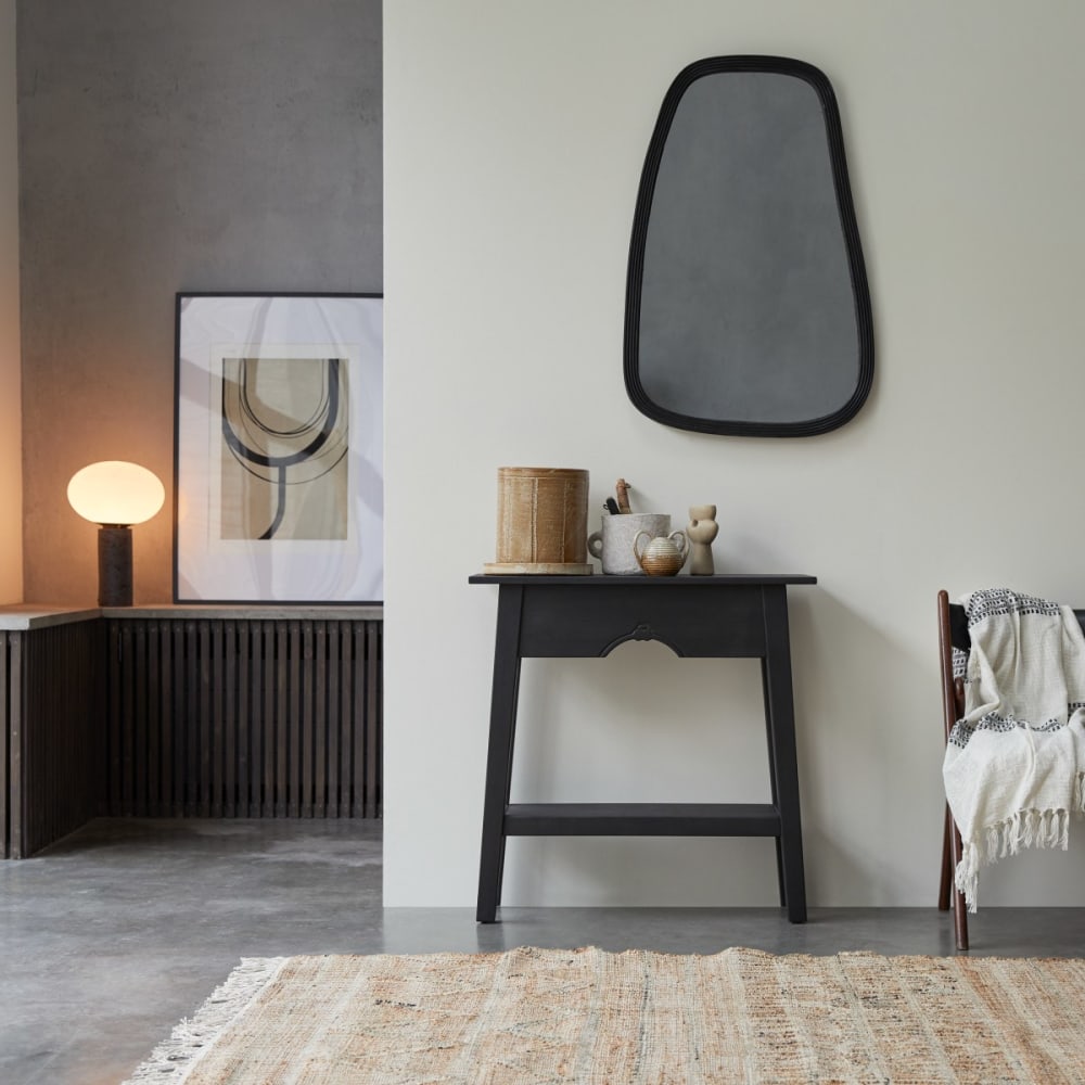 Tikamoon Konsole aus massivem Kiefernholz style exotic Schwarz
