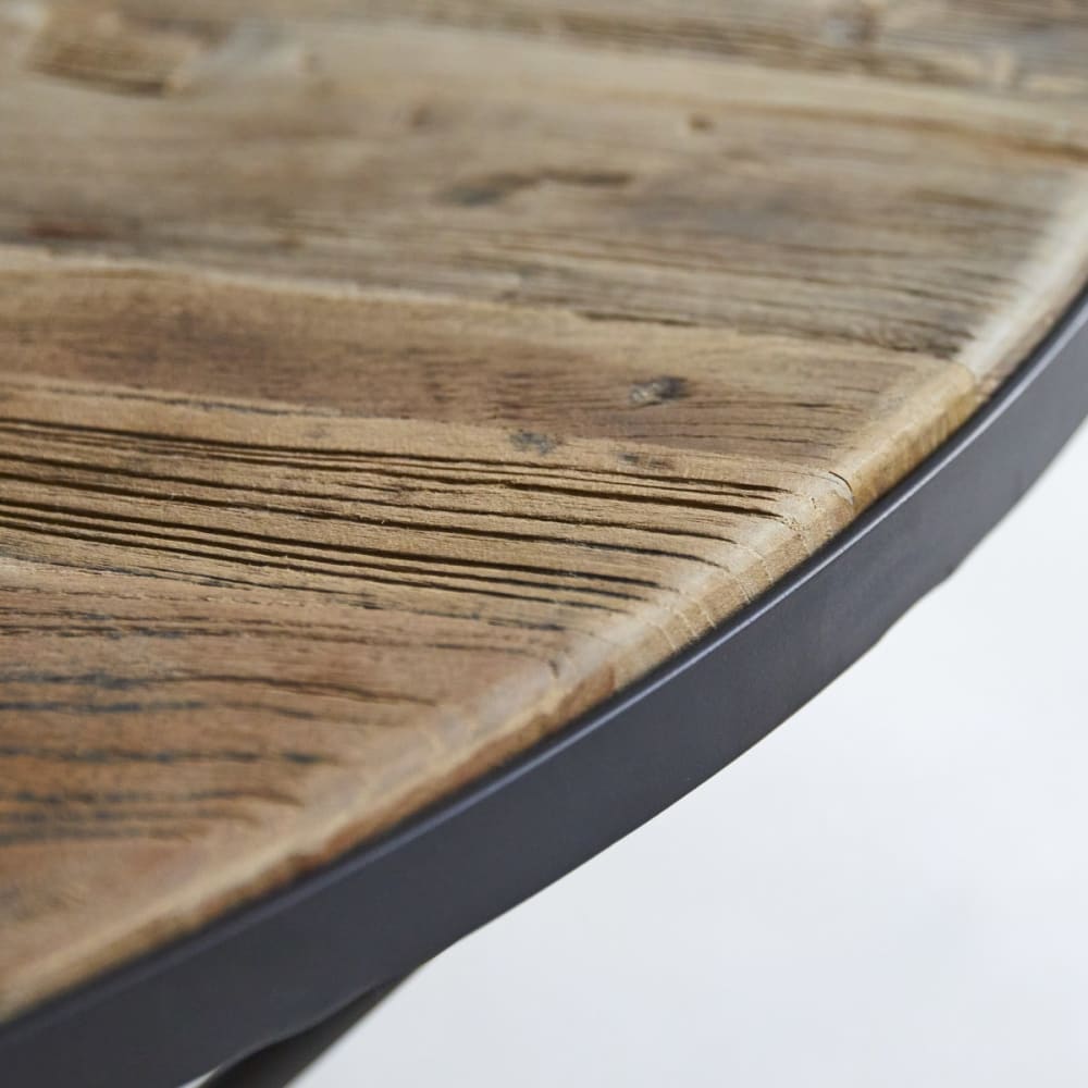 Couchtisch aus massivem Recycling-Ulmenholz und Metall - Maisons