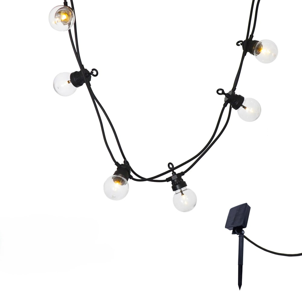 Lot de 2 guirlandes solaires 10 globes Plastique Blanc 5.9M