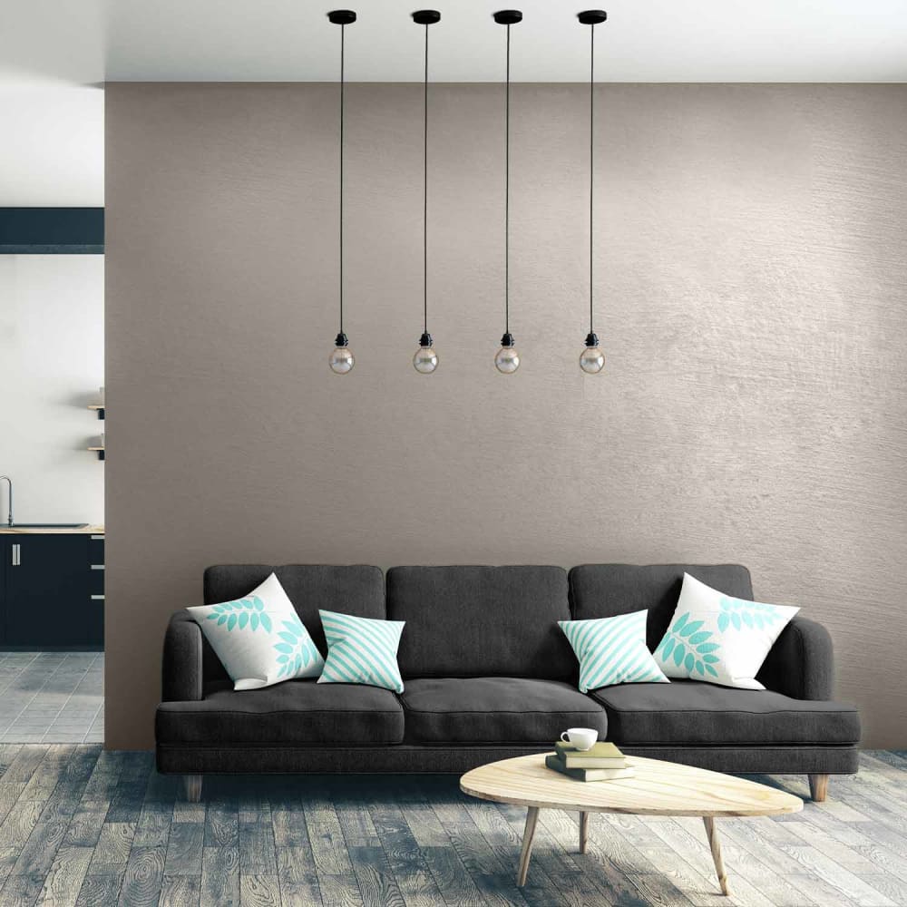 Suspension corde 1 cordon tissé coton noir brillant 2.5m — vue 3