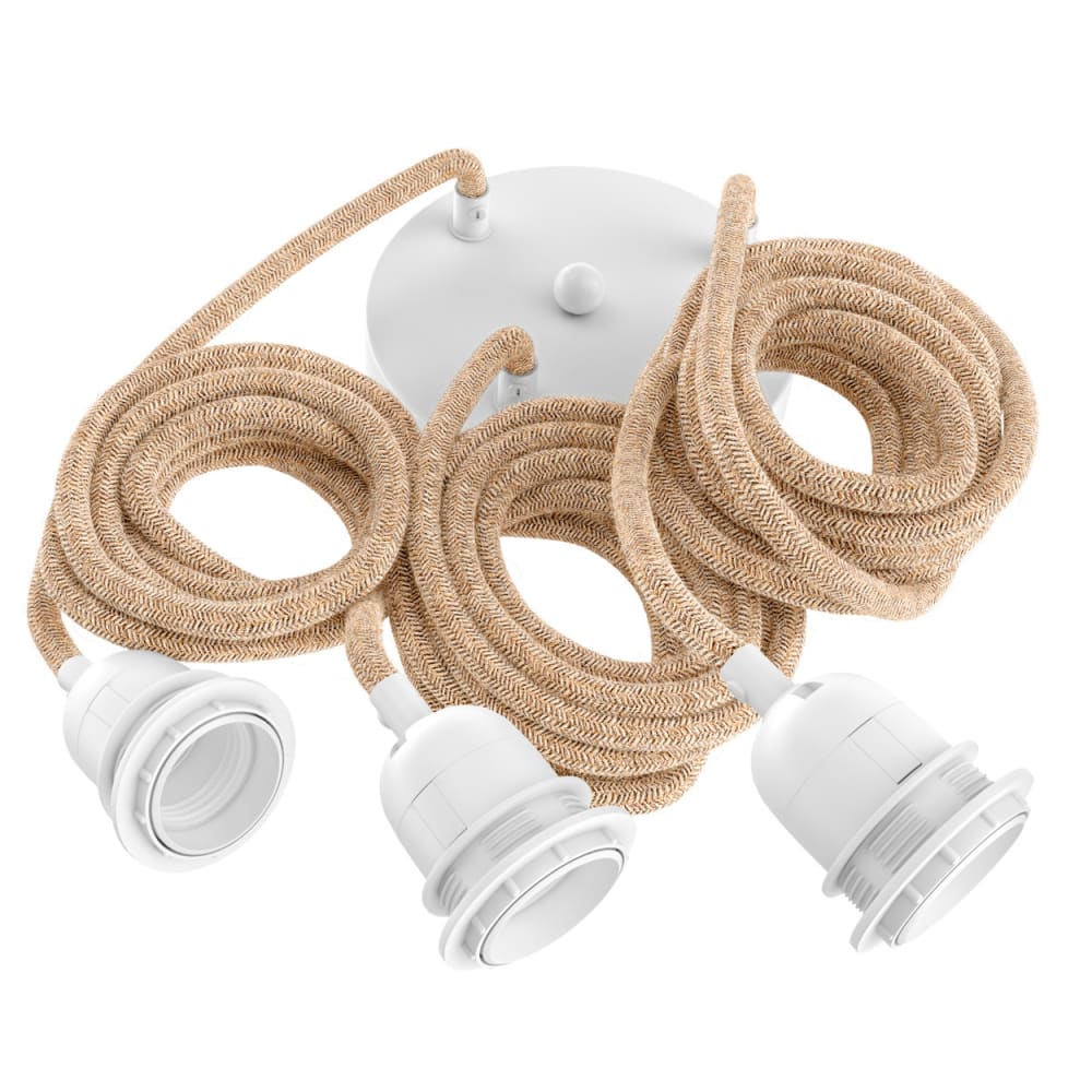 Cavo per sospensione in cotone marrone 250x2x2 cm - Modello Classico chic - Beige - Canapa