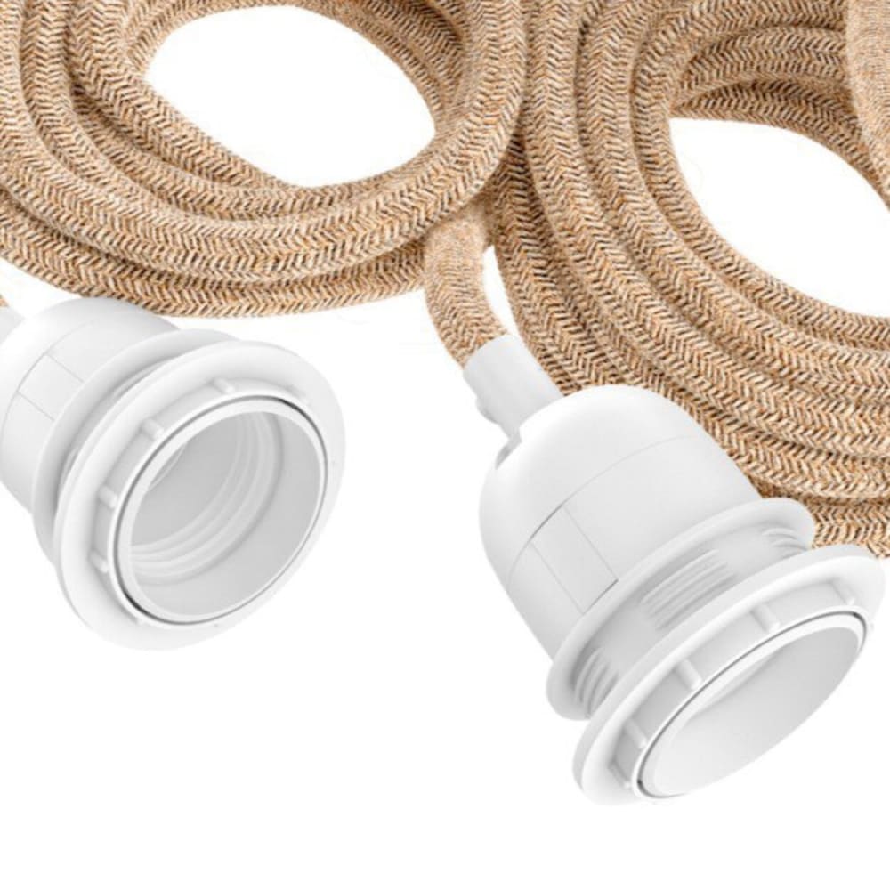 Suspension corde 3 cordons tissés ficelle blanc 2.5m — vue 4