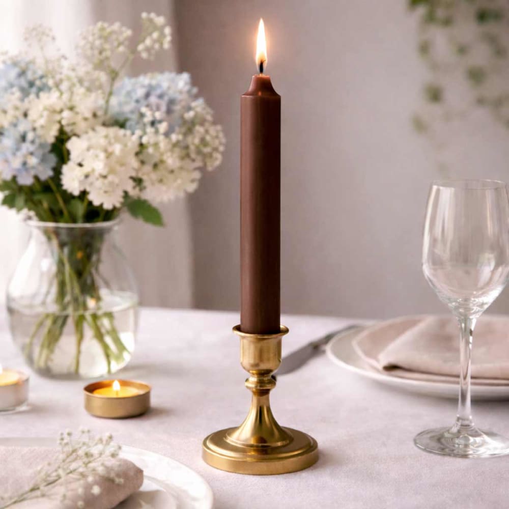 Bougie teintée dans la masse marron H21cm - Maisons du Monde