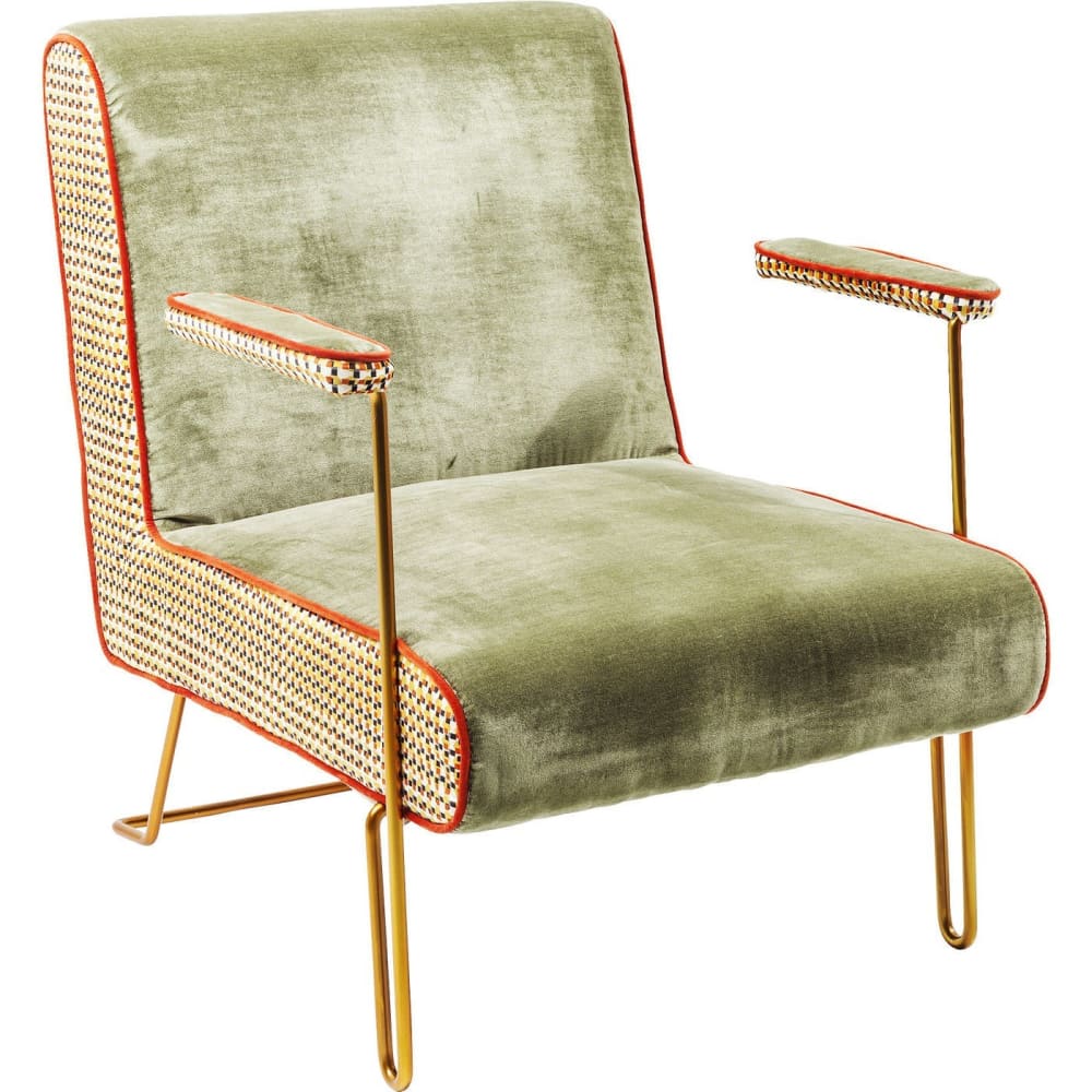 Fauteuil en velours vert