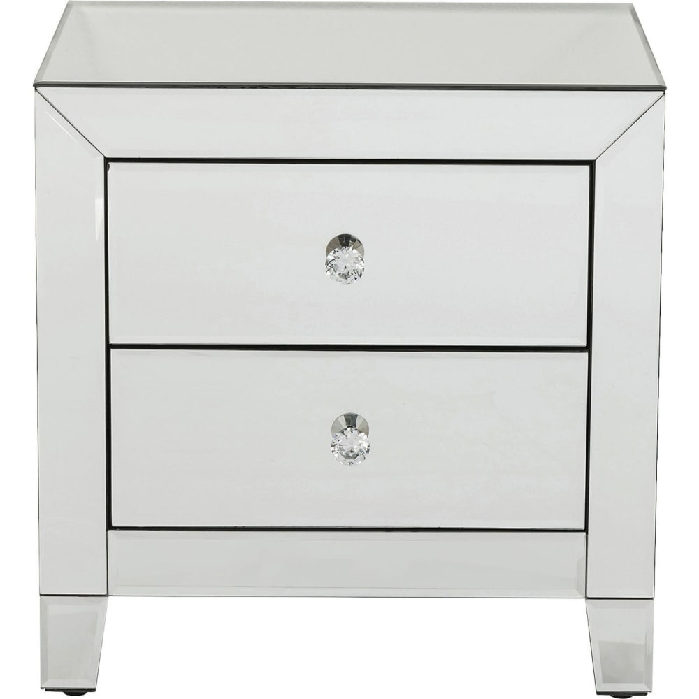 Kare Luxury 2&nbsp;tiroirs, Commode, Autre, Argent, 41&nbsp;x 49&nbsp;x 50&nbsp;cm