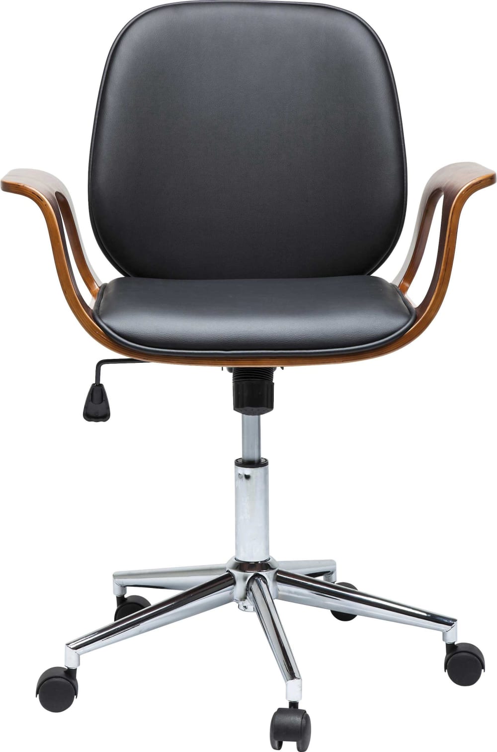 Kare Design Bürostuhl in Leder-Optik, höhenverstellbar, drehbar, schwarz style modern - Pvc - Polyvinlychlorid