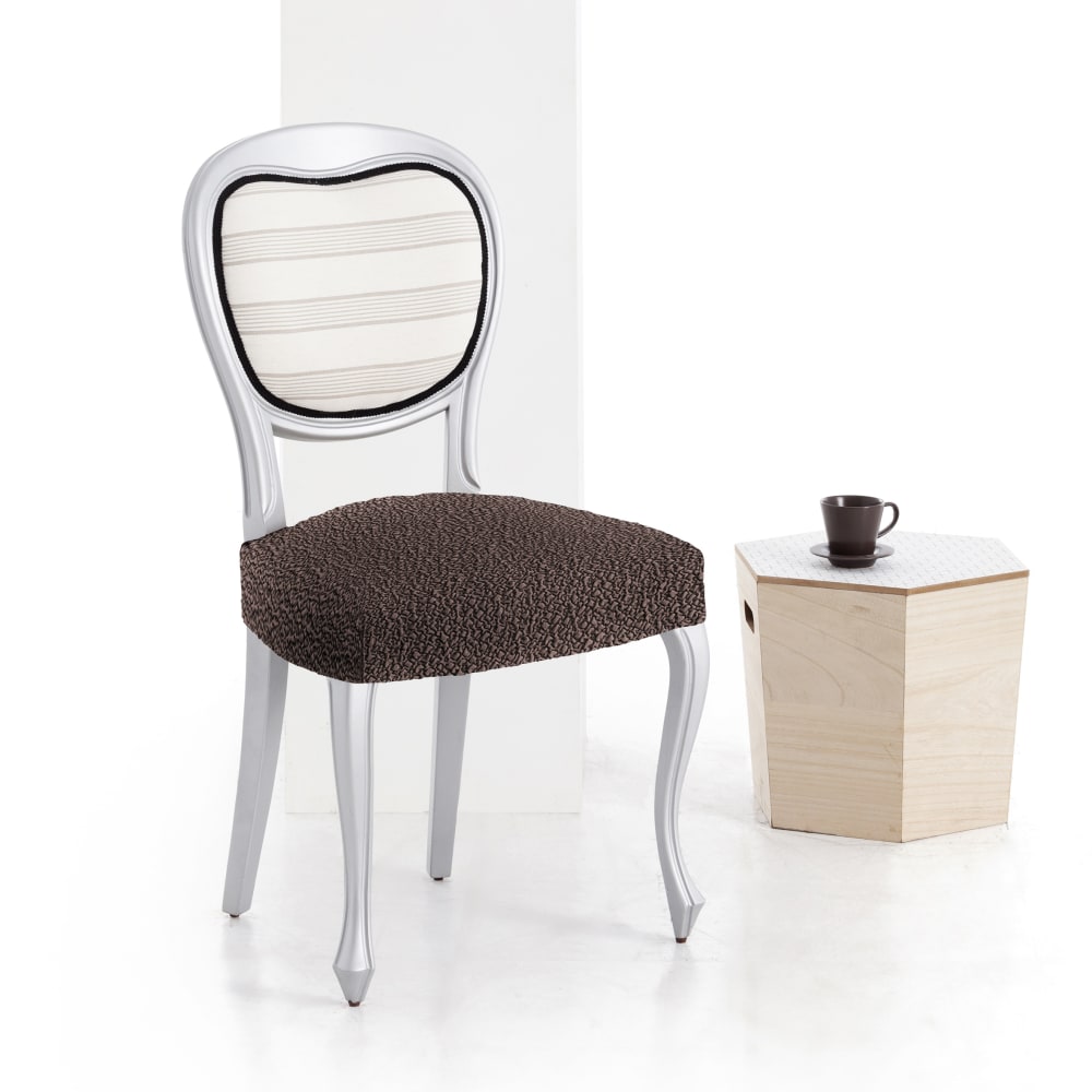 Pack 2 housses de chaise extensible marron 40 - 50 cm - Maisons du Monde