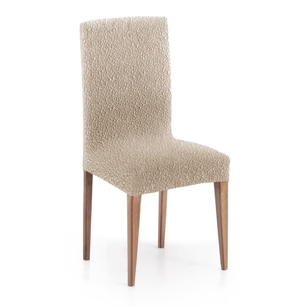 Pack 2 fundas de silla con respaldo elástica beige 40 - 50 cm