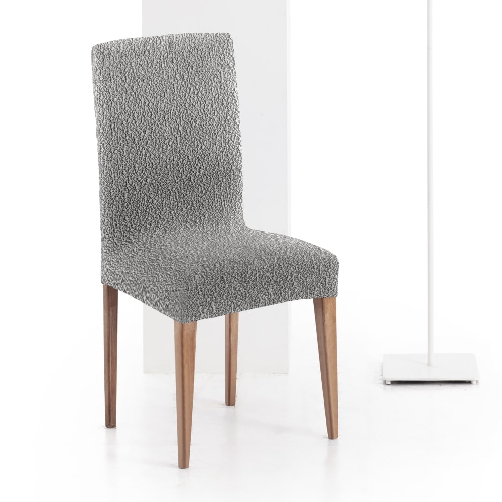 Pack 2 housses de chaise avec dossier extensible gris clair 40 - 50 cm - Maisons du Monde