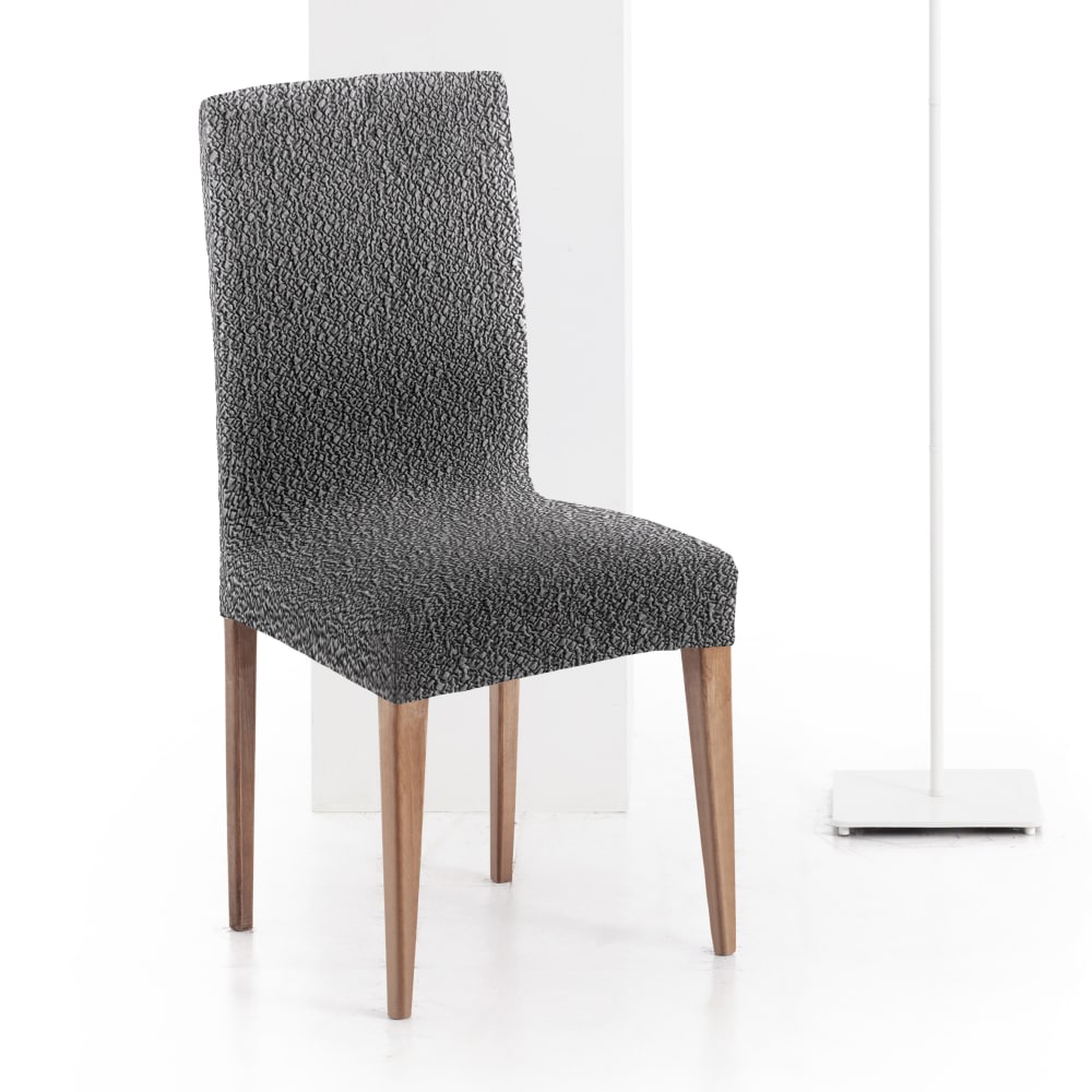 Pack 2 housses de chaise avec dossier extensible gris foncé 40 - 50 cm — vue 3